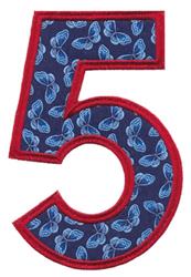 5x7 applique butterfly pattern - Applique Number Five perfect for Themed Party Decor