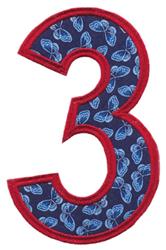 butterfly applique machine embroidery - Applique Number Three for Custom Birthday Hats