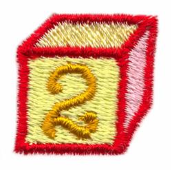 Building Block Number 2 - 4x4 number quick stitch embroidery design for Baby Blankets