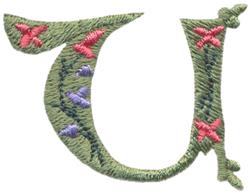 quick stitch floral machine embroidery pattern - Floral U perfect for cute baby onesies