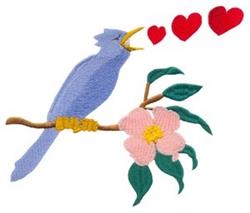 detailed valentine bird machine embroidery pattern - Love Bird for patchwork quilt blocks