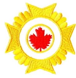 beginner-friendly leaf machine embroidery pattern - Maltese Cross Maple Leaf for kitchen tea towels