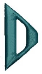 Monogram Alphabet - D - 4x4 alphabet quick stitch embroidery design for Backpacks