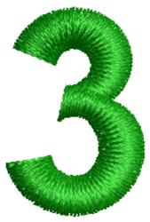 quick stitch three machine embroidery pattern - Number Three for Party Decorations