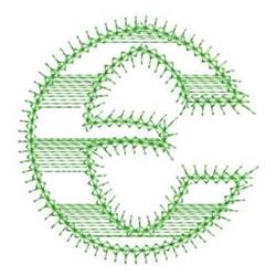 Fancy Alphabet E - 4x4 alphabet quick stitch embroidery design for reusable tote bags