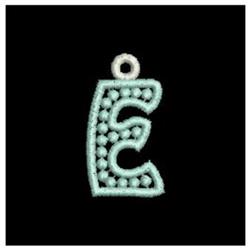 FSL Tiny Alphabet E - 4x4 alphabet quick stitch embroidery design for Necklaces