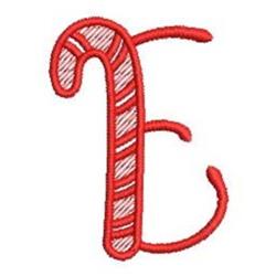 Redwork Candy Cane E - 4x4 cane redwork embroidery design for outdoor garden flags