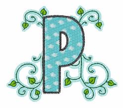 Vine P - 5x7 leaf beginner-friendly machine embroidery design for Baby Blankets