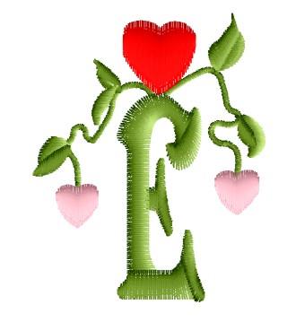 Monogram with Hearts E Monogram with Hearts E