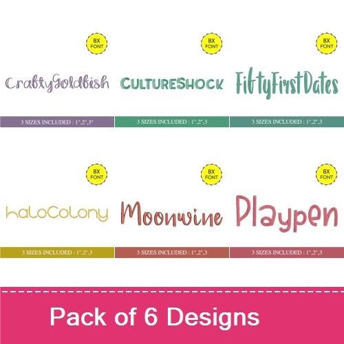 Embrilliance Stitched & Scribbled Embroidery Font Bundle - Playful Decorative Lettering (6 Fonts) - BX font