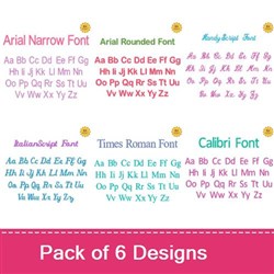 Arial Calibri & Script Fonts Embroidery Font Bundle - Modern Elegant Block & Script Styles (6 Fonts) - BX font
