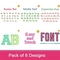Spooky & Serif Embrilliance Embroidery Font Bundle - Playful & Whimsical Lettering (6 Fonts) - BX font