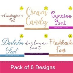 Modern Cursive Embrilliance Embroidery Font Bundle - Cursive & Decorative Fonts (6 Fonts) - BX font