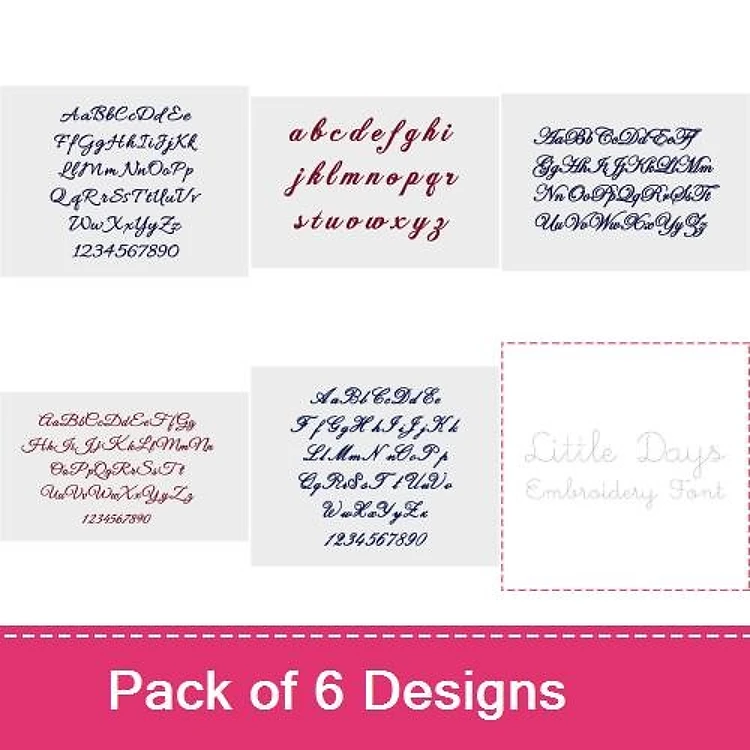 Simply Script Embroidery Font Bundle - Elegant Scripts & Playful Lettering (6 Fonts) - Home Format, PES, DST & 7 formats