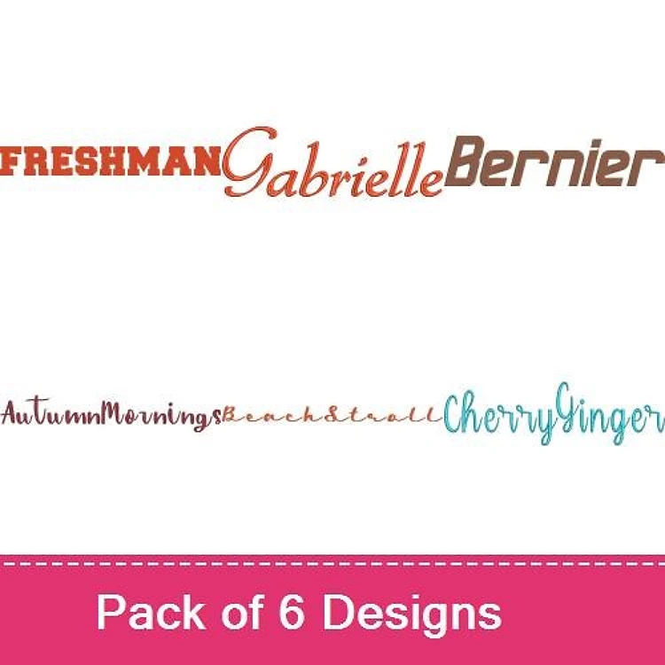 Font Mash Up Embroidery Font Bundle - Playful Script & Decorative Lettering (6 Fonts) - PES, DST & 6 formats