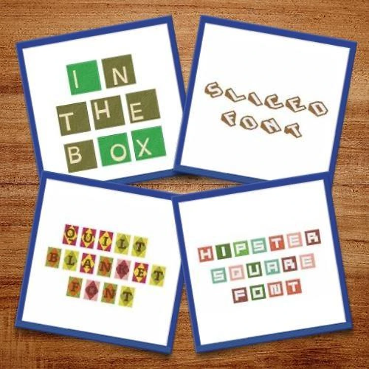 Boxy & Funky Fonts Embroidery Font Bundle - Playful Decorative & Bold Lettering (4 Fonts) - BX font, PES & 12 formats