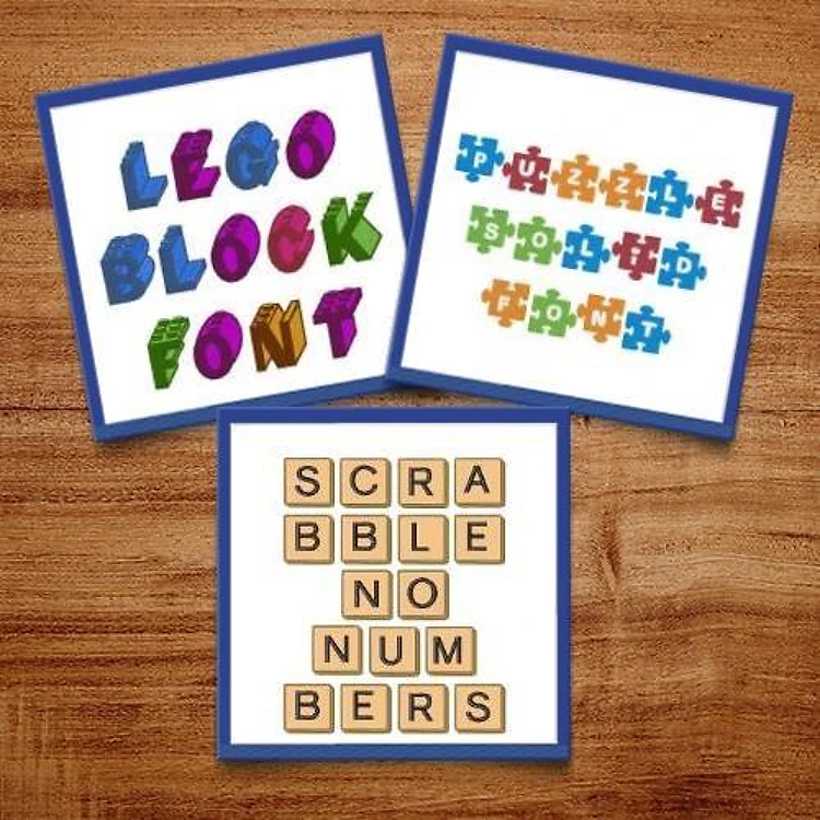 Puzzles & Games Font Embroidery Font Bundle - Playful Block Lettering & Colorful Styles (3 Fonts) - BX font, PES & 12 formats