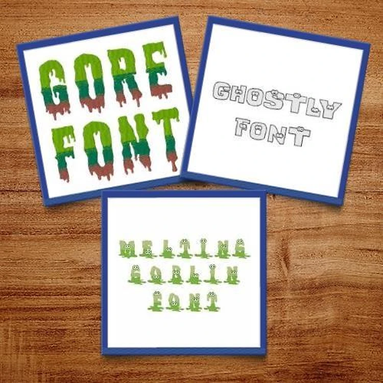 Spooky Halloween Fonts Embroidery Font Bundle - Playful Decorative & Outline Styles (3 Fonts) - BX font, PES & 12 formats