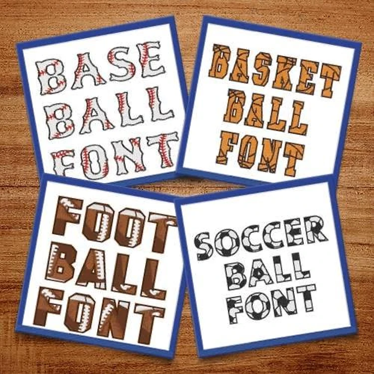 Sports Embroidery Font Bundle - Playful Sporty Lettering (6 Fonts) - PES, DST & 8 formats