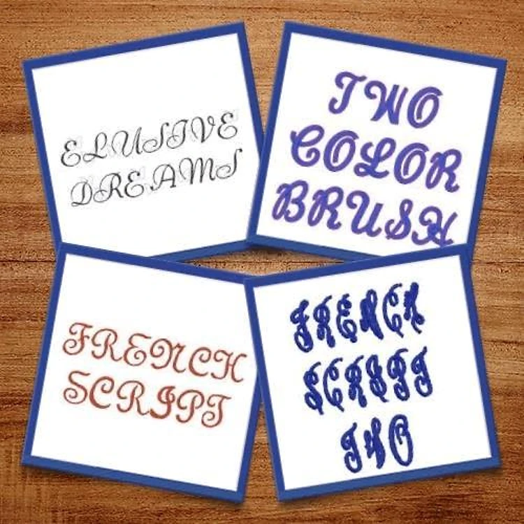 Script II Embroidery Font Bundle - Elegant Script Collection & Artistic Lettering (5 Fonts) - Home Format, PES, DST & 9 formats
