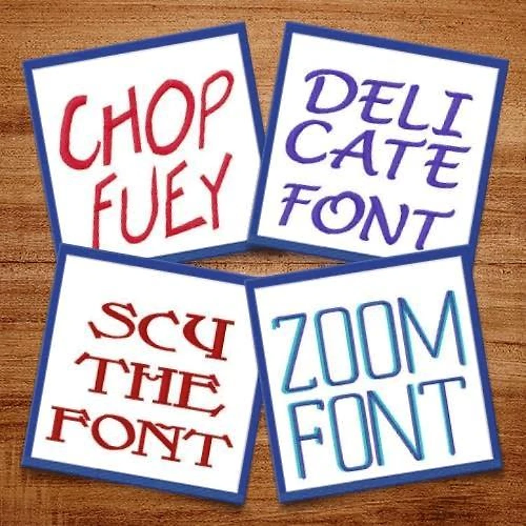 Decorative Embroidery Font Bundle - Playful Decorative Alphabets (4 Fonts) - Home Format, PES, DST & 9 formats
