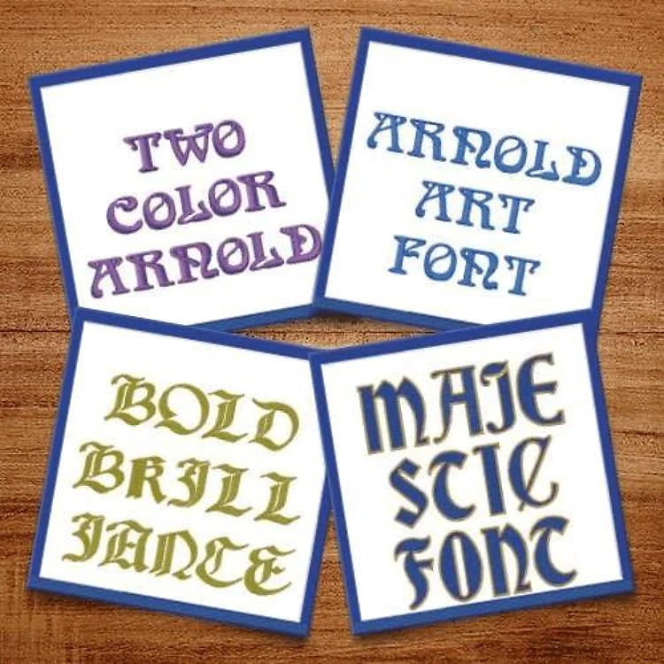 English Embroidery Font Bundle - Decorative Lettering Styles (5 Fonts) - PES, DST & 9 formats