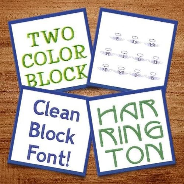 Block Embroidery Font Bundle - Bold Clean Block Lettering (5 Fonts) - Home Format, PES, DST & 9 formats