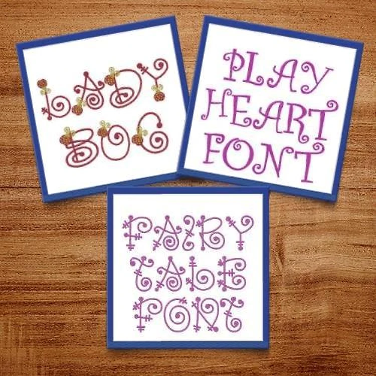 Script IV Embroidery Font Bundle - Playful Decorative Lettering (3 Fonts) - Home Format, PES, DST & 9 formats