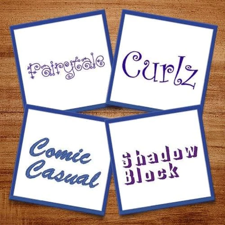 Kids Collection Embroidery Font Bundle - Playful Lettering Styles (5 Fonts) - PES, DST & 9 formats
