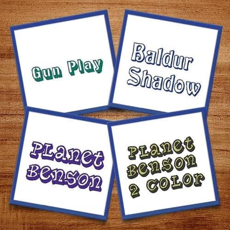 In The Shadows Embroidery Font Bundle - Playful Block & Shadow Lettering (5 Fonts) - PES, DST & 9 formats