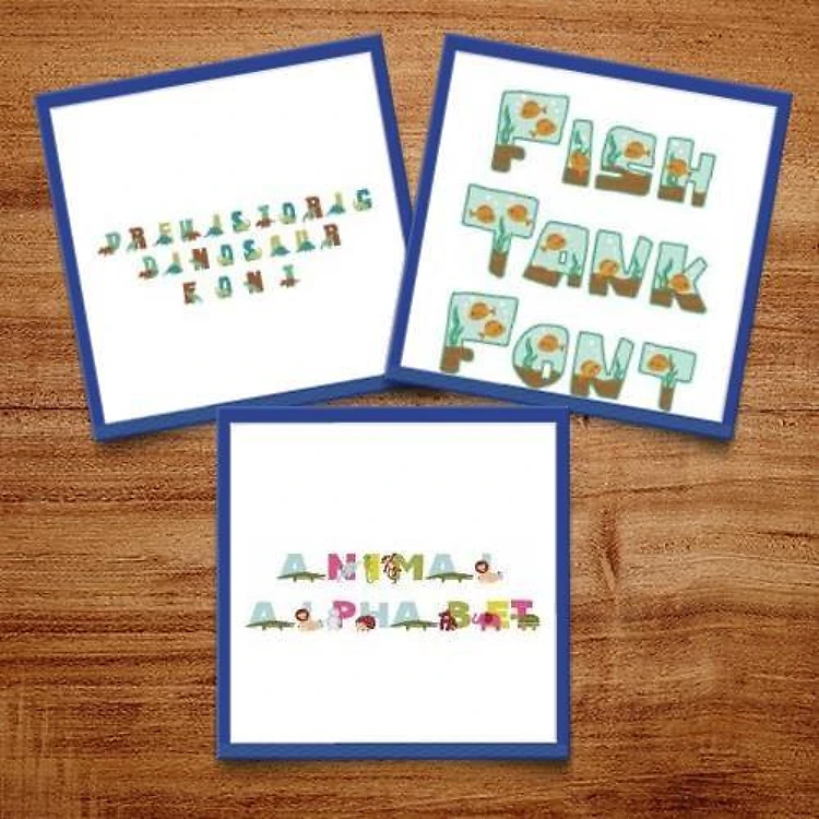 Animal Pack Embroidery Font Bundle - Playful Animal Lettering (3 Fonts) - BX font, PES & 12 formats