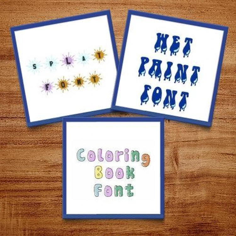 Art Class Embroidery Font Bundle - Playful Decorative Lettering (3 Fonts) - BX font, PES & 12 formats