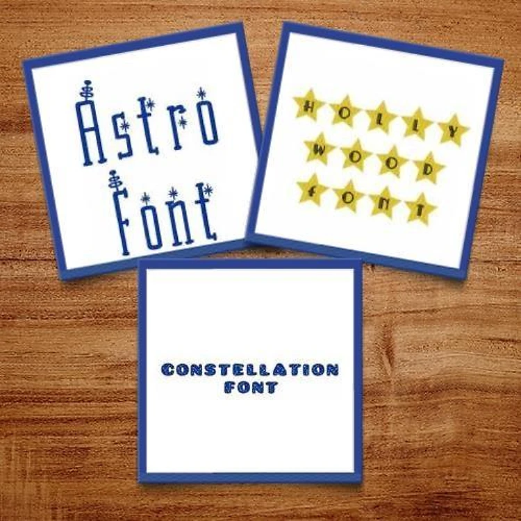 Astro Pack Embroidery Font Bundle - Astro Themed Block & Decorative Fonts (3 Fonts) - BX font, PES & 12 formats