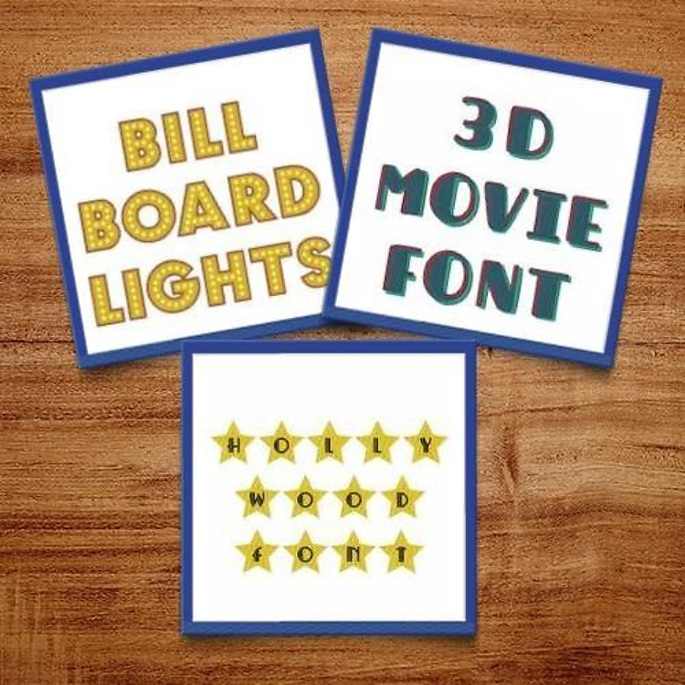 At The Movies Pack Embroidery Font Bundle - Fun Theatrical & Vintage Lettering (3 Fonts) - BX font, PES & 12 formats