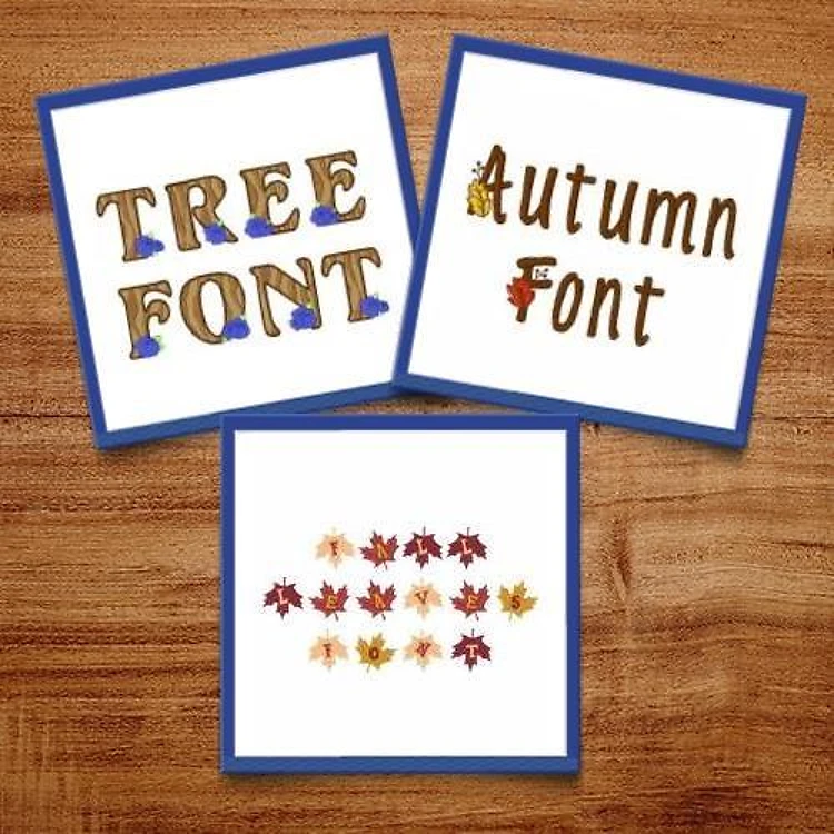 Autumn Pack Embroidery Font Bundle - Whimsical Decorative Lettering (3 Fonts) - BX font, PES & 12 formats