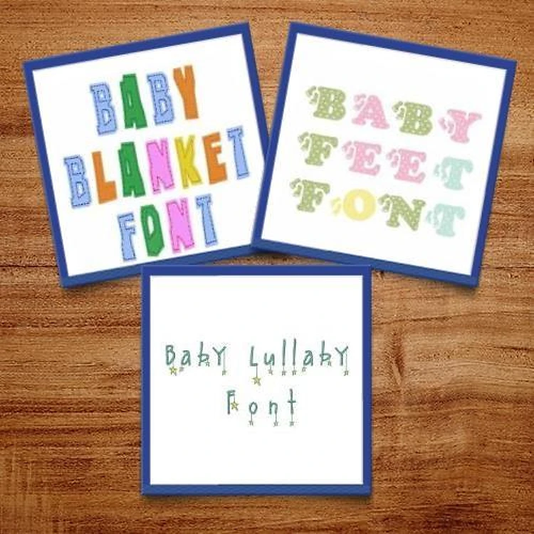 Baby Pack Embroidery Font Bundle - Playful Baby-Themed Lettering (3 Fonts) - BX font, PES & 12 formats