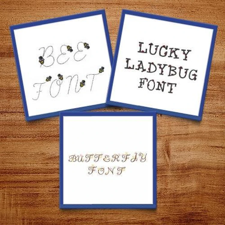 Bug Pack Embroidery Font Bundle - Playful Insect-Themed Lettering (3 Fonts) - BX font, PES & 12 formats
