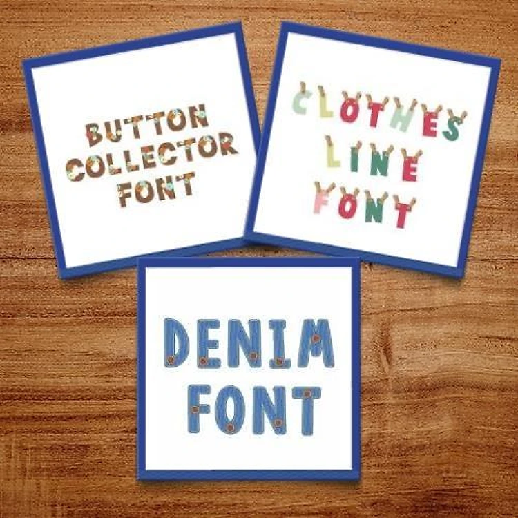 Clothes Embroidery Font Bundle - Playful Font Styles (3 Fonts) - Home Format