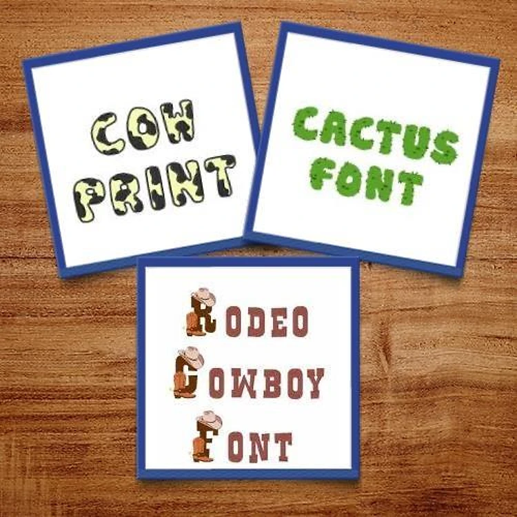 Cowboy Pack Embroidery Font Bundle - Playful Decorative Cowboy Alphabets (3 Fonts) - BX font, PES & 12 formats
