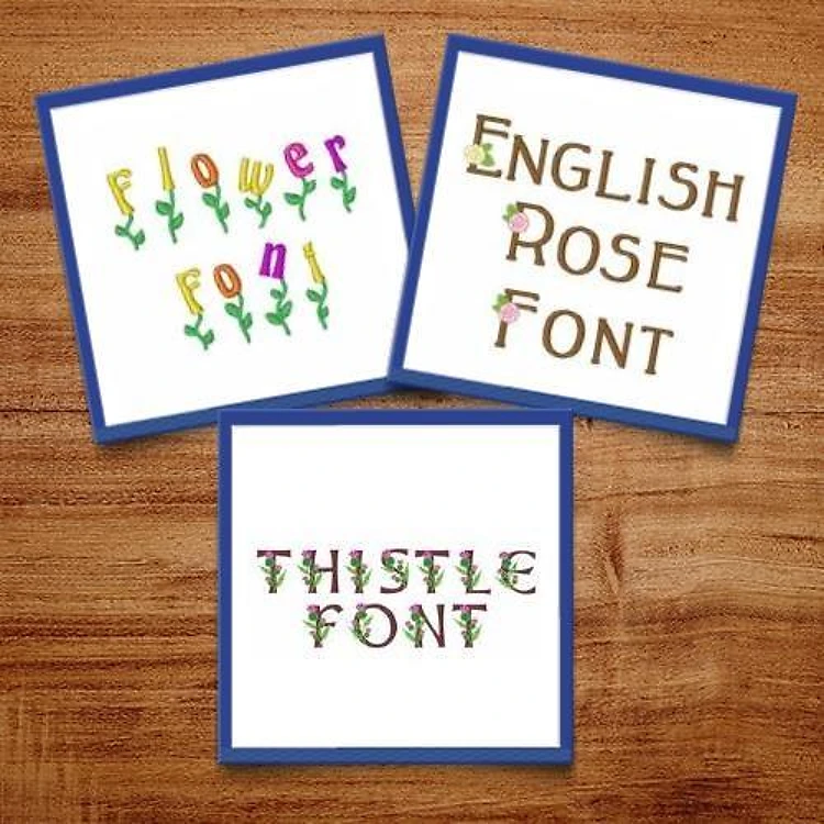 Floral Pack Embroidery Font Bundle - Whimsical Decorative Fonts (3 Fonts) - BX font, PES & 12 formats