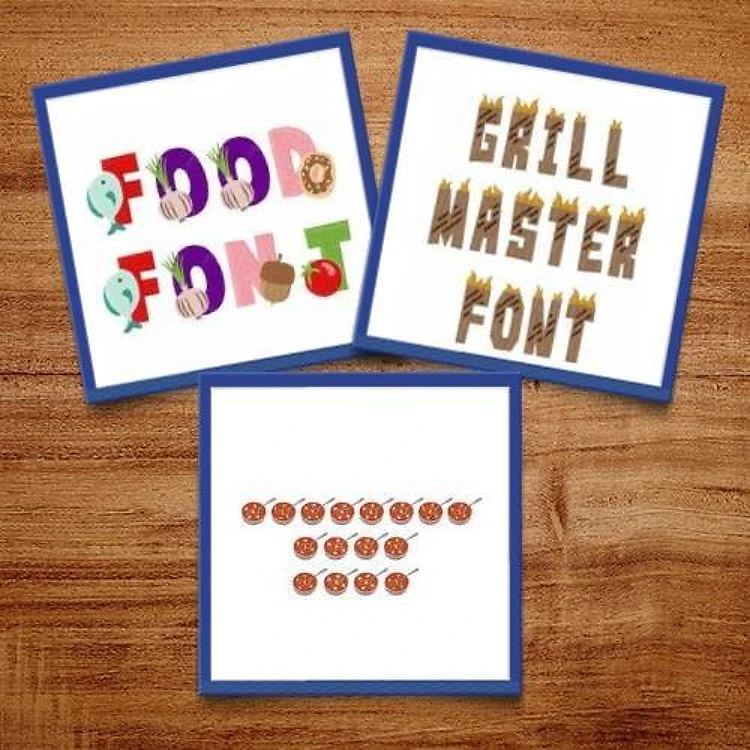 Food Embroidery Font Bundle - Playful Food Themed Lettering (3 Fonts) - BX font, PES & 12 formats