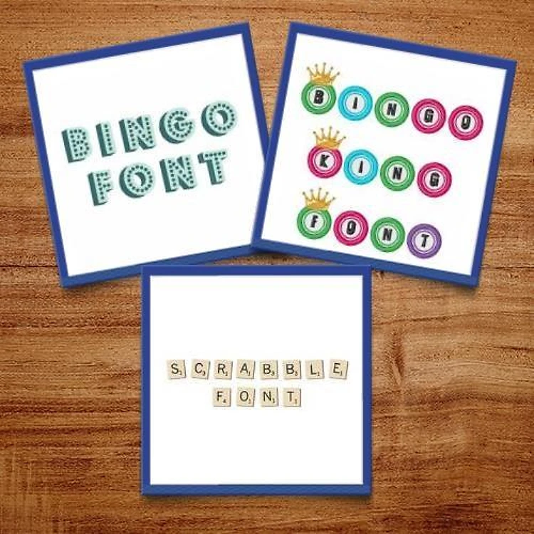 Games Pack Embroidery Font Bundle - Playful Bingo & Scramble Lettering (3 Fonts) - BX font, PES & 12 formats
