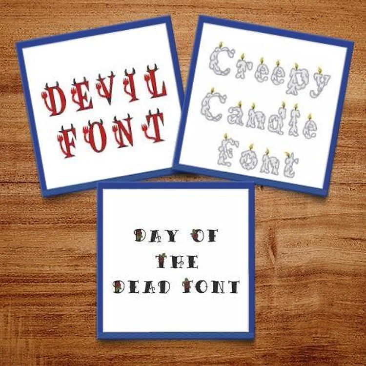 Halloween Pack 3 Embroidery Font Bundle - Playful Decorative Fonts (3 Fonts) - BX font, PES & 12 formats