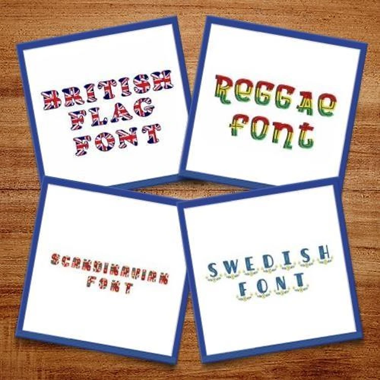 International Embroidery Font Bundle - Thematic Decorative Fonts (4 Fonts) - BX font, PES & 12 formats