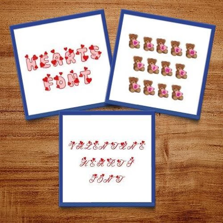 LoveValentine's 2 Embroidery Font Bundle - Playful Decorative & Script Lettering (3 Fonts) - BX font, PES & 12 formats