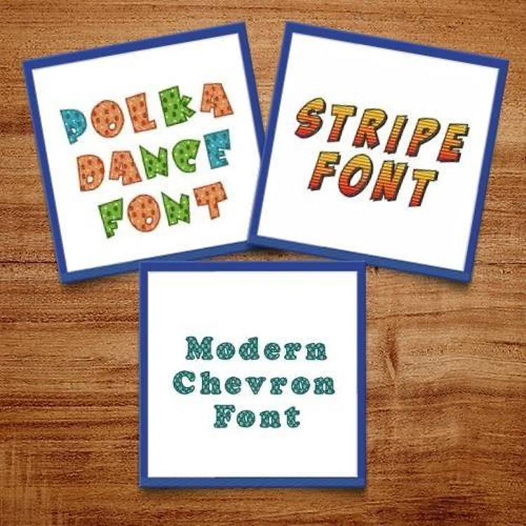 Patterns Embroidery Font Bundle - Fun and Playful Decorative & Block Fonts (3 Fonts) - BX font, PES & 12 formats