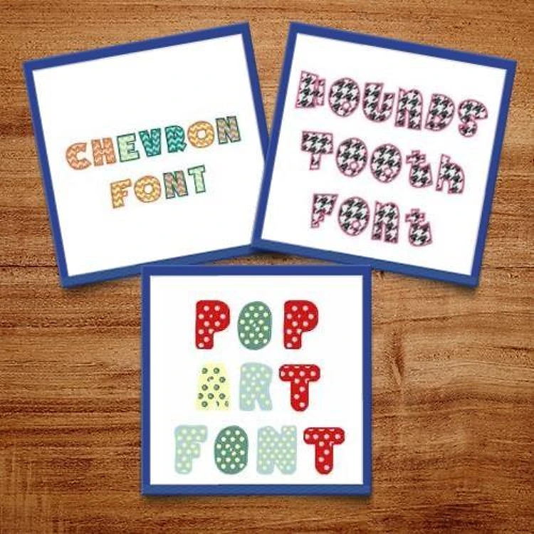 Patterns 2 Embroidery Font Bundle - Playful Alphabet Styles (3 Fonts) - BX font, PES & 12 formats