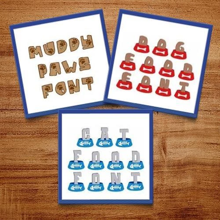 Pet Pack Embroidery Font Bundle - Playful Pet-Themed Block & Decorative Styles (3 Fonts) - BX font, PES & 12 formats