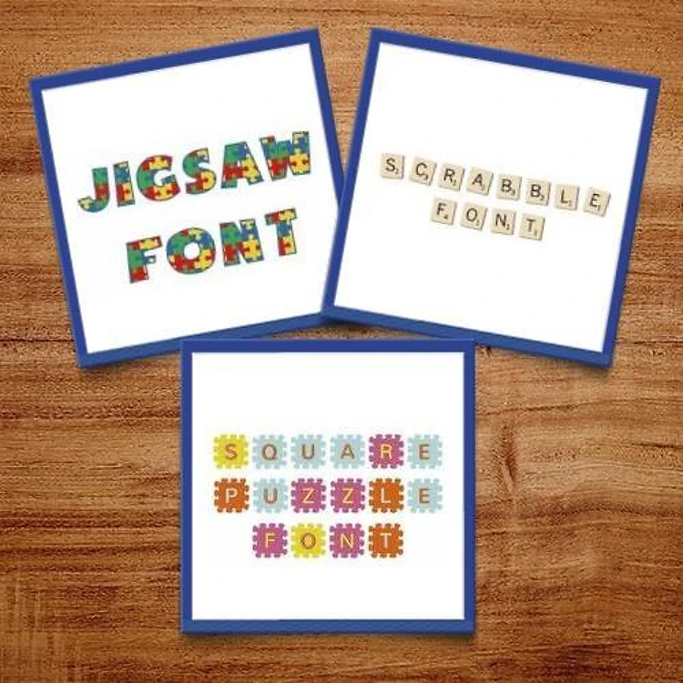 Puzzles and Games Pack Embroidery Font Bundle - Playful Puzzle-themed Lettering (3 Fonts) - BX font, PES & 12 formats