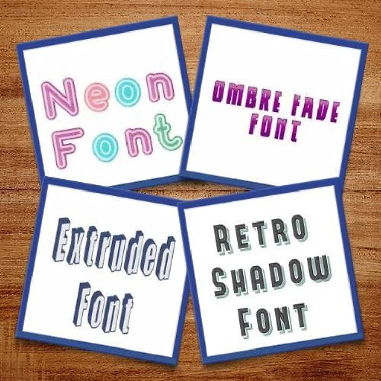 Retro Pack 2 Embroidery Font Bundle - Retro and Playful Fonts (4 Fonts) - BX font, PES & 12 formats